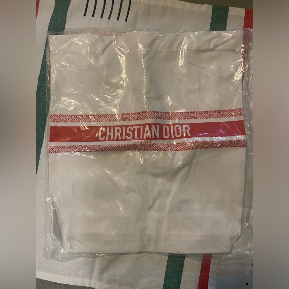 Dior White and Red Designer Tote